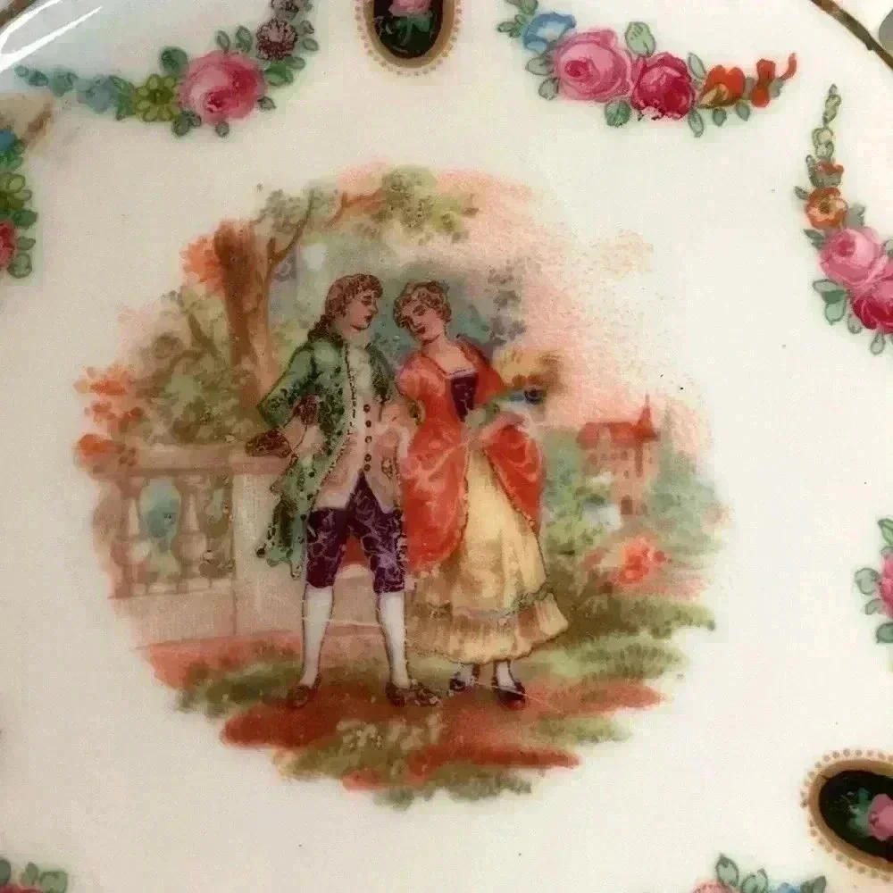 European Germany Romantic Victorian Trinket Bowl set of 2